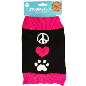🌈 6/$60, NWT, Dog Sweater, Pink/Black/White, Size Small